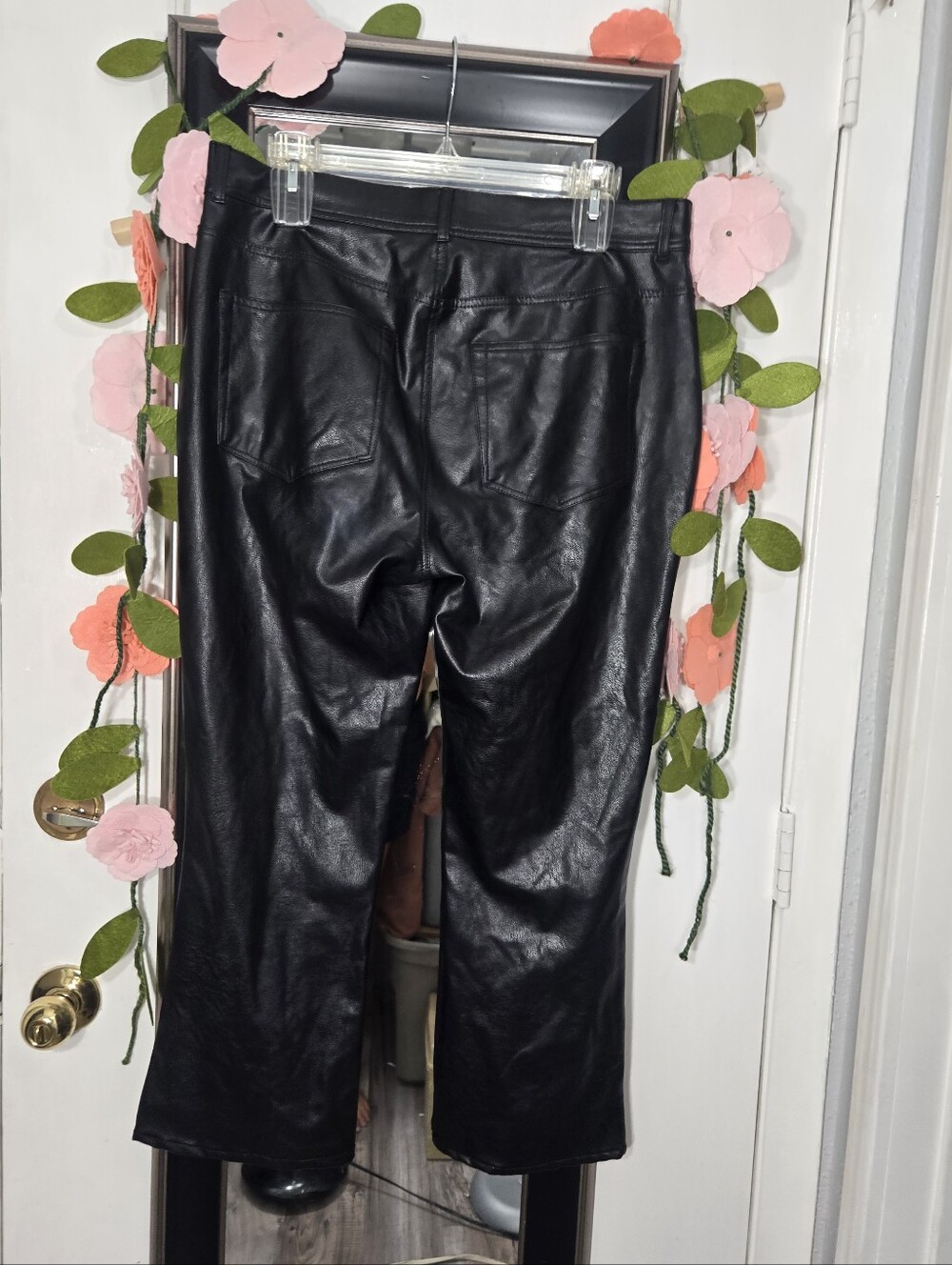PAIGE Stella Faux Leather Pants Sz 30 Cropped - Picture 5 of 13
